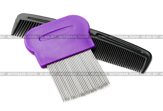Multiple lice combs with multiple fine teeth for effective lice removal and scalp care. Стоковое фото, фотограф Сергей Толмачёв / Фотобанк Лори