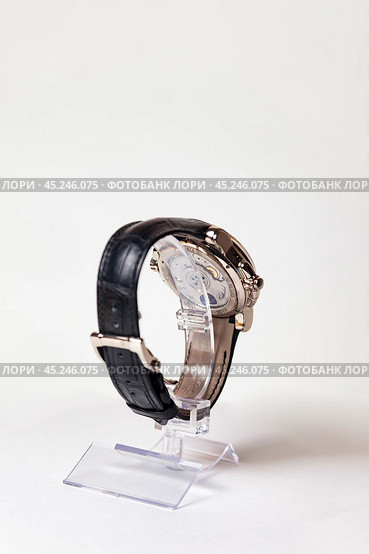 Munich, Swiss - 24 oct 2024: swiss wrist watch Ulysse Nardin SONATA Cathedral, close-up 3d. Silver wristband and bright steel dial, tachymeter, chronograph. Luxury watches concept. Copy ad text space. Редакционное фото, фотограф Aleksandr Golubev / Фотобанк Лори