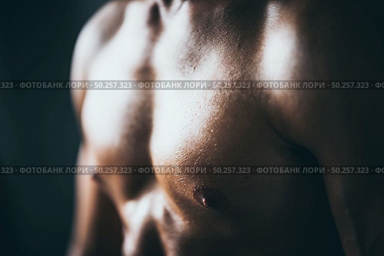 Muscular bodybuilder guy doing exercises  in gym. Стоковое фото, агентство Ingram Publishing / Фотобанк Лори