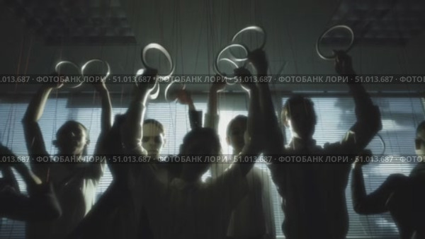 Mysterious figures in dimly lit room creating an eerie atmosphere during an unexpected gathering. Стоковое AI-видео, аниматор Сергей Толмачёв / Фотобанк Лори