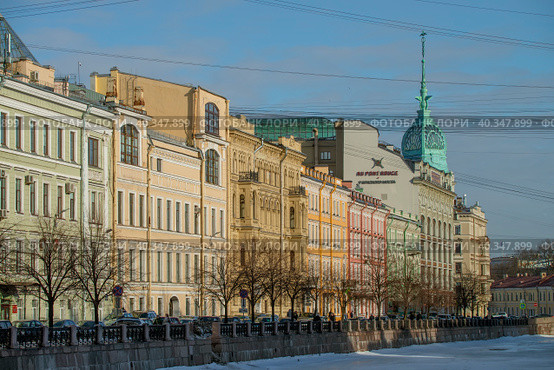 Набережная Мойки в районе Красного моста (2022 год). Стоковое фото, фотограф Геннадий Соловьев / Фотобанк Лори