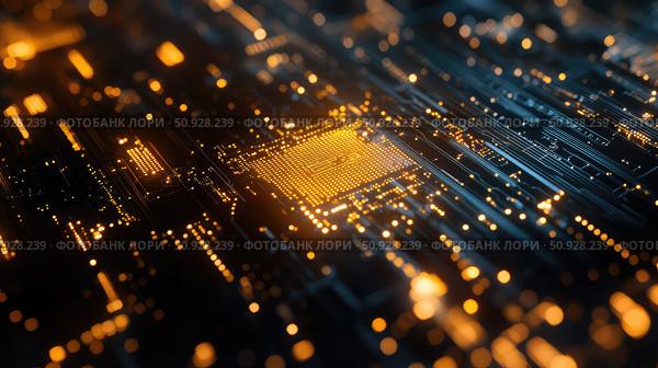 nanotechnology beaming biochip ai generated. Стоковое AI-изображение, AI-художник Vectorwin / Фотобанк Лори