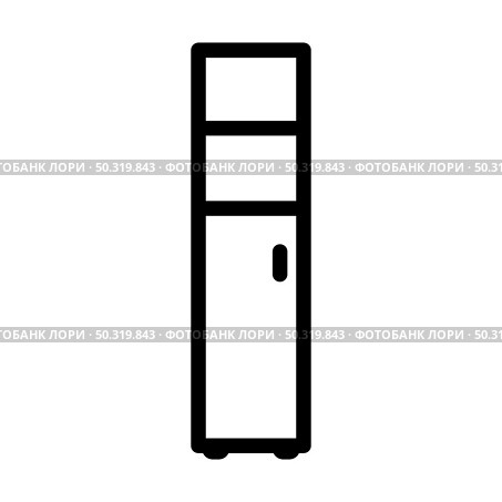 Narrow Cabinet Icon. Bold outline design with editable stroke width. Vector Illustration. Стоковая иллюстрация, агентство Ingram Publishing / Фотобанк Лори