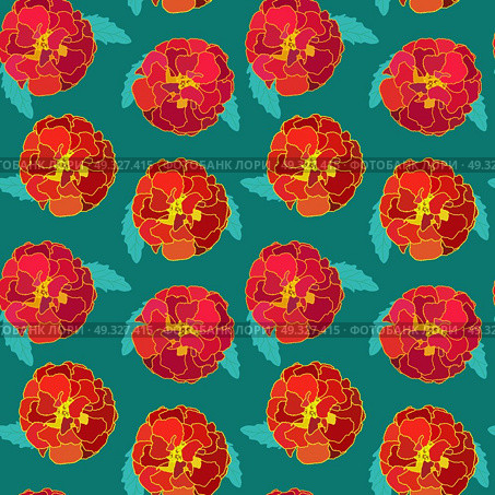 Natural Seamless Pattern Background from Tagetes Flowers Vector Illustration EPS10. Natural Seamless Pattern Background from Tagetes Flowers Vector . Стоковая иллюстрация, агентство Ingram Publishing / Фотобанк Лори