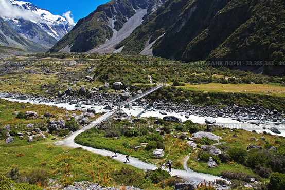 Nature of Hooker valley, New Zealand. Стоковое фото, фотограф Сергей Стрелков / Фотобанк Лори