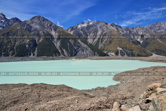 Nature of Tasman Glacier, New, Zealand, Стоковое фото, фотограф Сергей Стрелков / Фотобанк Лори