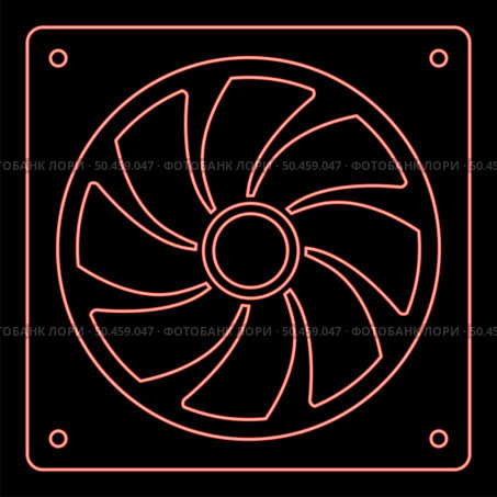 Neon fan for computer processor Cooler CPU cooling system Ventilator red color vector illustration image flat style light. Neon fan for computer processor Cooler CPU cooling system Ventilator red color vector illustration image flat style. Стоковая иллюстрация, агентство Ingram Publishing / Фотобанк Лори