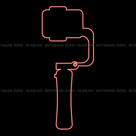 Neon gimbal mobile stabilizer for smartphone camera cell phone steady cam red color vector illustration image flat style light. Neon gimbal mobile stabilizer for smartphone camera cell phone steady cam red color vector illustration image flat style. Стоковая иллюстрация, агентство Ingram Publishing / Фотобанк Лори