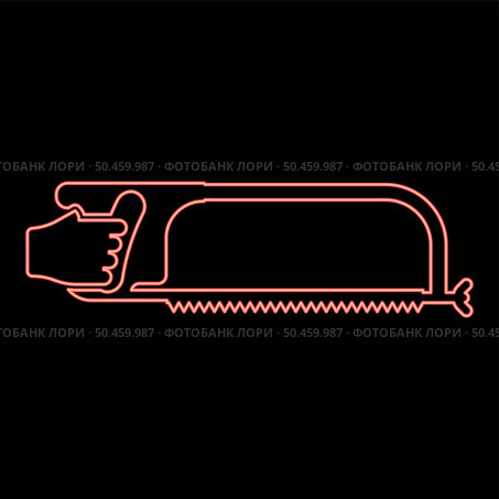 Neon hacksaw for metal in hand Saw tool Cutting red color vector illustration image flat style light. Neon hacksaw for metal in hand Saw tool Cutting red color vector illustration image flat style. Стоковая иллюстрация, агентство Ingram Publishing / Фотобанк Лори