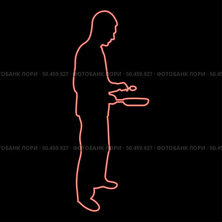 Neon man holds frying pan spoon Chef holding kitchen utensil Professional using Kitchen staff concept Domestic prepair food red color vector illustration image flat style light. Neon man holds frying pan spoon Chef holding kitchen utensil Professional using Kitchen staff concept Domestic prepair food red color vector illustration image flat style. Стоковая иллюстрация, агентство Ingram Publishing / Фотобанк Лори