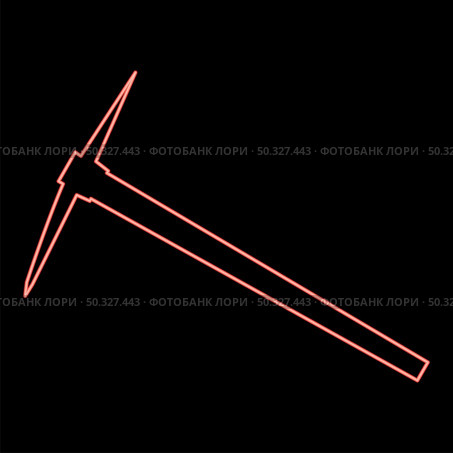 Neon pickaxe red color vector illustration flat style light image. Neon pickaxe red color vector illustration flat style image. Стоковая иллюстрация, агентство Ingram Publishing / Фотобанк Лори