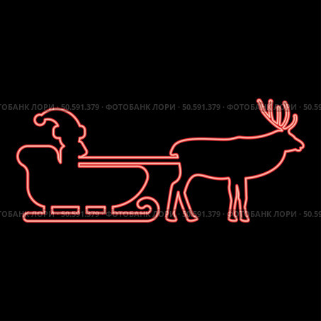 Neon santa Claus in a reindeer wagon chariot with sled red color vector illustration image flat style light. Neon santa Claus in a reindeer wagon chariot with sled red color vector illustration image flat style. Стоковая иллюстрация, агентство Ingram Publishing / Фотобанк Лори