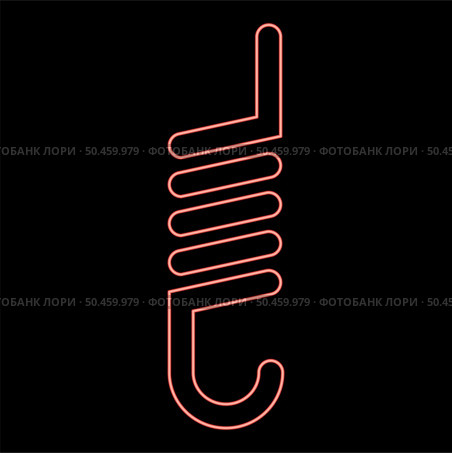 Neon spring with crochet spiral shape red color vector illustration image flat style light. Neon spring with crochet spiral shape red color vector illustration image flat style. Стоковая иллюстрация, агентство Ingram Publishing / Фотобанк Лори