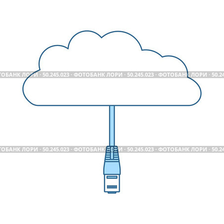 Network Cloud Icon. Thin Line With Blue Fill Design. Vector Illustration. Стоковая иллюстрация, агентство Ingram Publishing / Фотобанк Лори