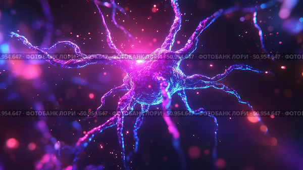 neuroplasticity flowing neuron ai generated. Стоковое AI-изображение, AI-художник Vectorwin / Фотобанк Лори