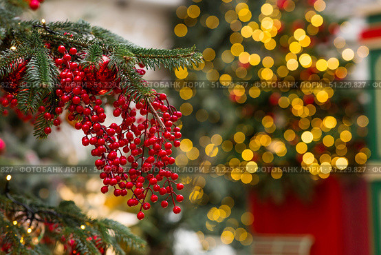 New Year's card 2026. Holiday decorations on the streets of Moscow. Beautiful Christmas background. Concept of decorations and decor for the New Year. Russia, Moscow, January 9, 2025. Стоковое фото, фотограф Photojuli / Фотобанк Лори
