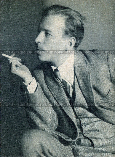 Николай Асеев - русский советский поэт, переводчик и сценарист, деятель русского футуризма. Стоковое фото, фотограф Retro / Фотобанк Лори