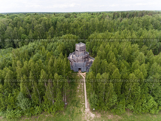 Николо-Ленивец. Арт-объект в Калужской области, Россия, аэросъемка (2019 год). Стоковое фото, фотограф Андрей Пожарский / Фотобанк Лори