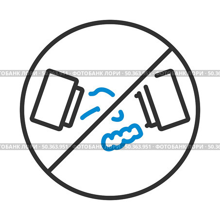 No Hand Shake Icon. Editable Bold Outline With Color Fill Design. Vector Illustration. Стоковая иллюстрация, агентство Ingram Publishing / Фотобанк Лори