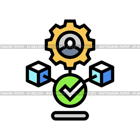 node validator decentralized application color icon vector illustration. Стоковая иллюстрация, иллюстратор Vectorwin / Фотобанк Лори