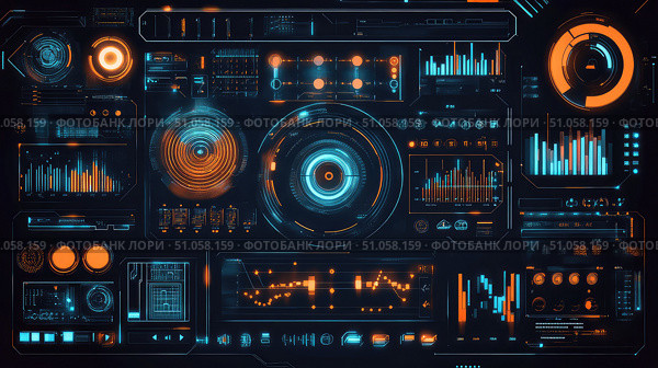 nology vibrating tech dashboard ai generated. Стоковое AI-изображение, AI-художник Vectorwin / Фотобанк Лори