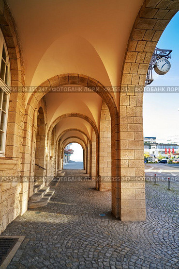 Nordhausen stadthaus archs in Harz Thuringia of Germany. Nordhausen stadthaus archs in Harz Germany. Стоковое фото, агентство Ingram Publishing / Фотобанк Лори