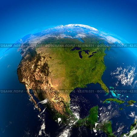 North America from space. Стоковая иллюстрация, иллюстратор Антон Балаж / Фотобанк Лори