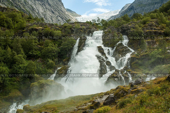 Норвегия. Водопад от таяния ледника Бриксдаль (2006 год). Стоковое фото, фотограф Александр Алексеев / Фотобанк Лори
