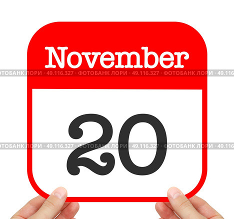 November 20 written on a calendar. Стоковое фото, агентство Ingram Publishing / Фотобанк Лори