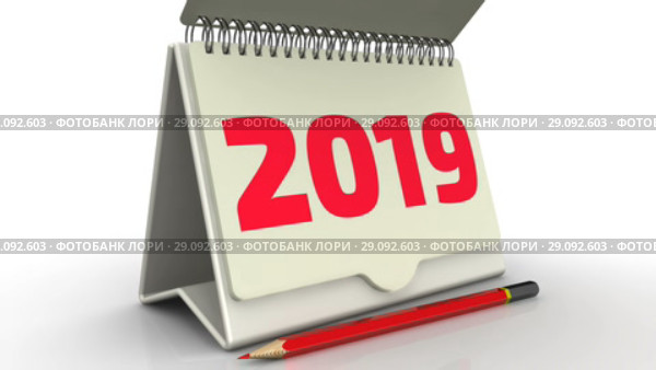 Новый 2019 год на перекидном календаре. Стоковая анимация, аниматор WalDeMarus / Фотобанк Лори