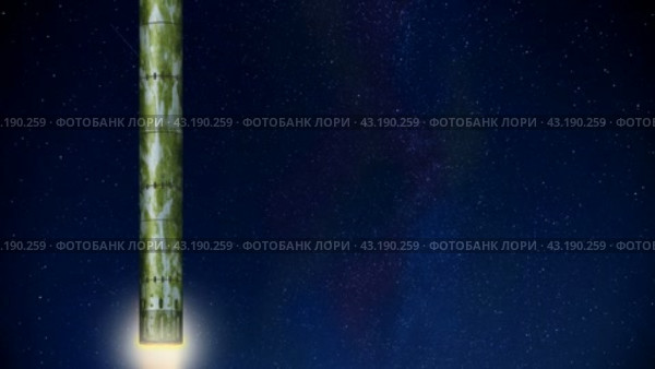 Nuclear intercontinental rocket has been launched into space. A ballistic charge. Military shooting. The concept of success. 4K Animated Video. Стоковая анимация, аниматор Дмитрий Кобзев / Фотобанк Лори