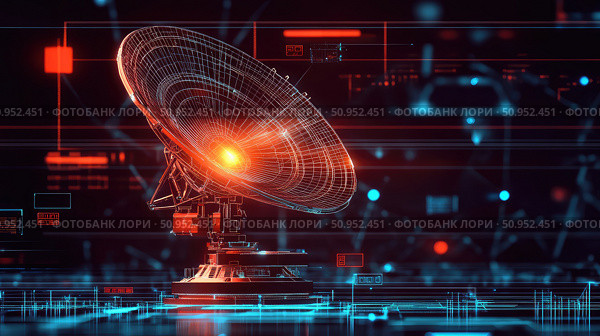 obstruction flickering satellite dish ai generated. Стоковое AI-изображение, AI-художник Vectorwin / Фотобанк Лори