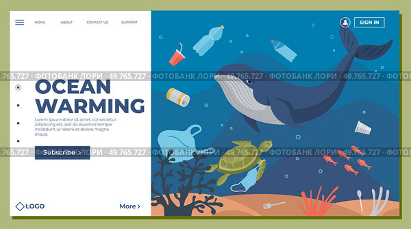 Ocean pollution vector illustration. Junk and waste undermine health oceans delicate ecosystem The ocean pollution metaphor symbolizes assault on marine habitats Toxins in water pose threat to fragile. Ocean pollution. Ocean pollution, silent destroyer, harms marine life and ecosystems. Стоковая иллюстрация, агентство Ingram Publishing / Фотобанк Лори
