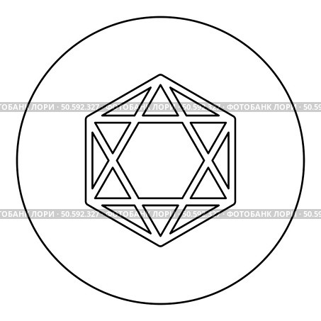 Octagedron icosahedron sacred geometry symbol icon in circle round black color vector illustration image outline contour line thin style simple. Octagedron icosahedron sacred geometry symbol icon in circle round black color vector illustration image outline contour line thin style. Стоковая иллюстрация, агентство Ingram Publishing / Фотобанк Лори