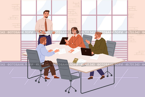 Office people worker. Vector illustration. People in office rely on collective efforts their coworkers to accomplish tasks Office workers play crucial role in driving business forward. Office people worker. Working in organized and efficient manner is essential for every office worker. Стоковая иллюстрация, агентство Ingram Publishing / Фотобанк Лори