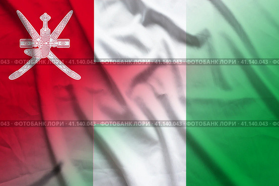 Oman and Nigeria national flag international contract NGA OMN. Стоковая иллюстрация, иллюстратор Кабак Дмитрий / Фотобанк Лори