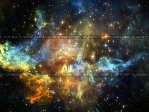 Once Upon a Space series. Abstract composition of fractal clouds suitable as element in projects related to Universe, cosmos, astronomy, science and education. Стоковое фото, агентство Ingram Publishing / Фотобанк Лори