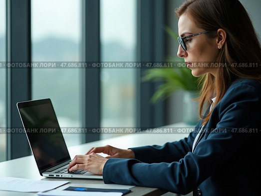 Online and modern technologies for simplifying the human resources system.Human resource manager checks the CV online to choose the perfect employee for his business. HR(human reso. Стоковое AI-изображение, AI-художник Sergey Grishin / Фотобанк Лори