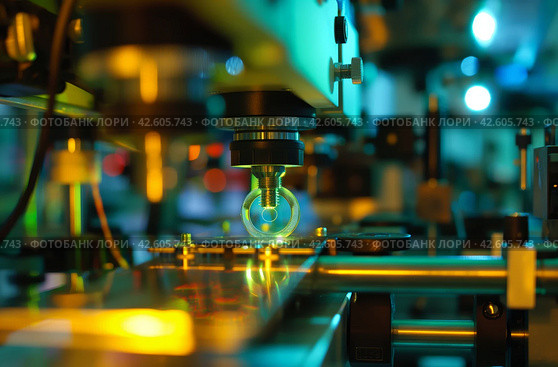 Optoelectronic device manufacturing. Стоковое AI-изображение, AI-художник Данил Руденко / Фотобанк Лори