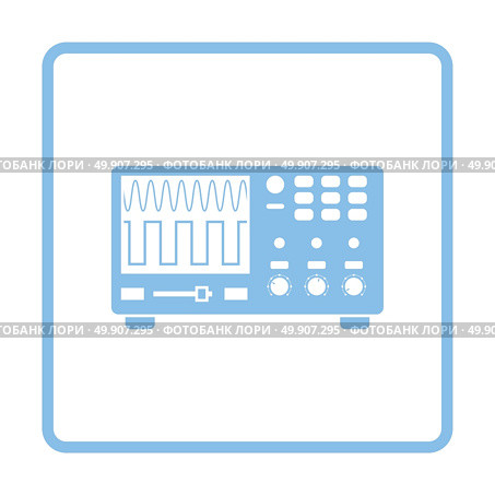 Oscilloscope icon. Blue frame design. Vector illustration. Стоковая иллюстрация, агентство Ingram Publishing / Фотобанк Лори