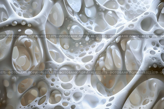 Osteoporosis affecting bone structure, weakening and increased porosity. Стоковое AI-изображение, AI-художник Иван Рябоконь / Фотобанк Лори
