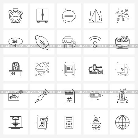 Pack of 25 Universal Line Icons for Web Applications networking, network, message, invert, difference Vector Illustration. Стоковая иллюстрация, агентство Ingram Publishing / Фотобанк Лори