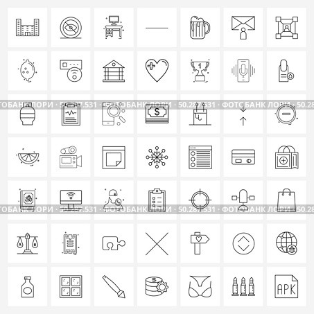 Pack of 49 Universal Line Icons for Web Applications cream, minus, hide, less, cpu Vector Illustration. Стоковая иллюстрация, агентство Ingram Publishing / Фотобанк Лори