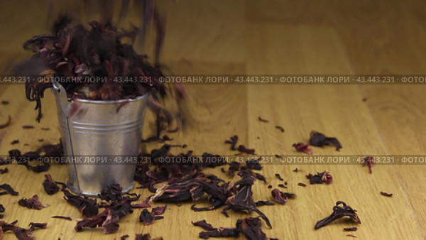Падение в ведро с гибискусом и на деревянный пол в режиме реального времени. Fall into a bucket of hibiscus and on wooden floor, in real time. Стоковое видео, видеограф Александр Собко / Фотобанк Лори