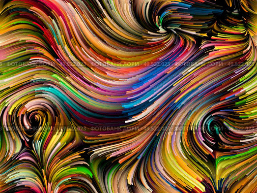 Paint Motion series. Saturated curving color strands on the subject of art, creativity and movement. Стоковое фото, агентство Ingram Publishing / Фотобанк Лори