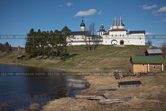 Панорама Ферапонтова монастыря, Вологодская область (2008 год). Редакционное фото, фотограф Александр Максимов / Фотобанк Лори