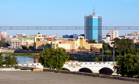 Панорама города Челябинска (2014 год). Редакционное фото, фотограф Артём Крылов / Фотобанк Лори