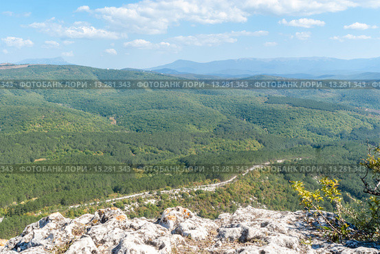 Панорама Крымских гор. Бахчисарайский район (2014 год). Стоковое фото, фотограф Александр  Буторин / Фотобанк Лори