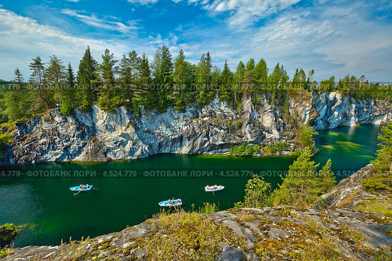 Панорама Мраморного каньона в Рускеале. Карелия (2012 год). Редакционное фото, фотограф Сергей Цепек / Фотобанк Лори
