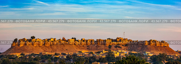 Panorama of Jaisalmer Fort known as the Golden Fort Sonar quila, (2012 год). Стоковое фото, фотограф Дмитрий Рухленко / Фотобанк Лори